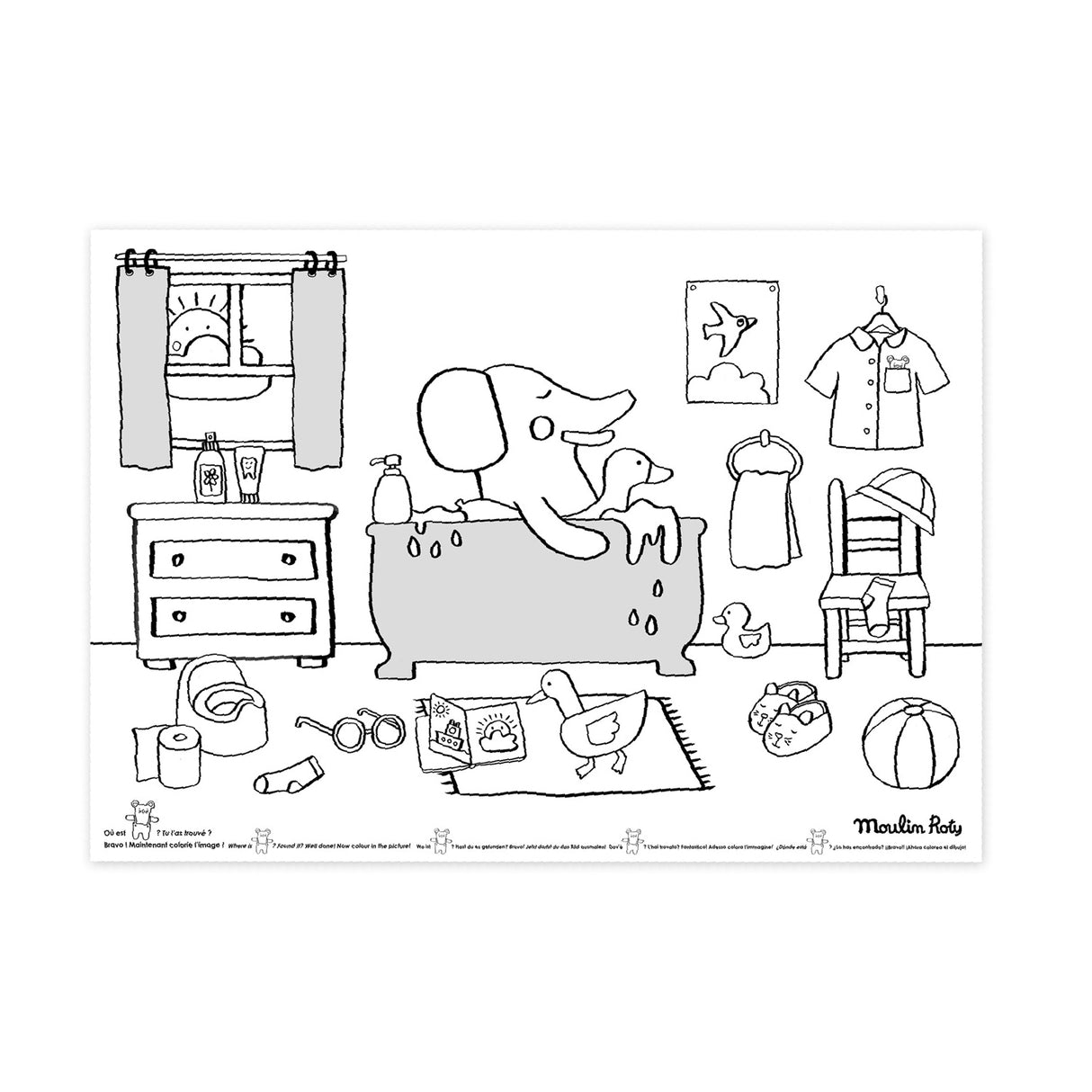 Moulin Roty - Les Popipop - Colouring Placemats