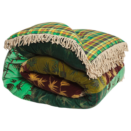 Aneta Patchwork Velvet Bedcover
