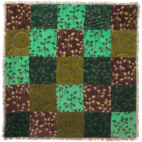 Aneta Patchwork Velvet Bedcover