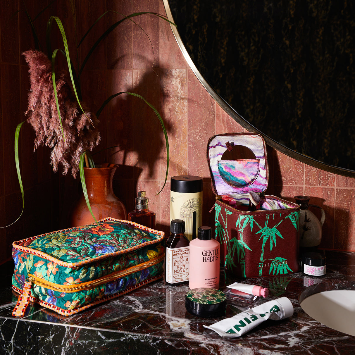 Aneta Small Vanity Case - Rosewood