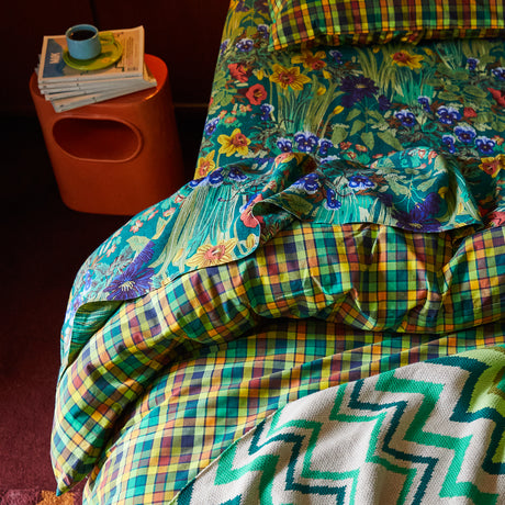 Babette Linen Sheets - Verdant Flat Sheet / Queen