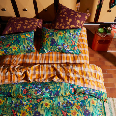 Nicolette Linen Sheets - Marigold Flat Sheet / Single