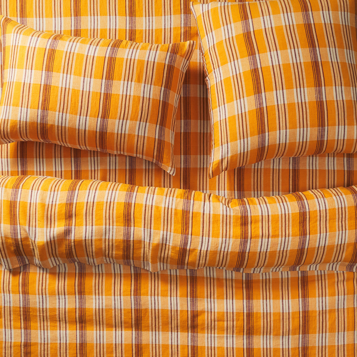 Nicolette Linen Sheets - Marigold Flat Sheet / Single