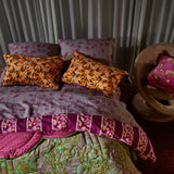Lina Cotton Pillowcase Set - Marigold Standard
