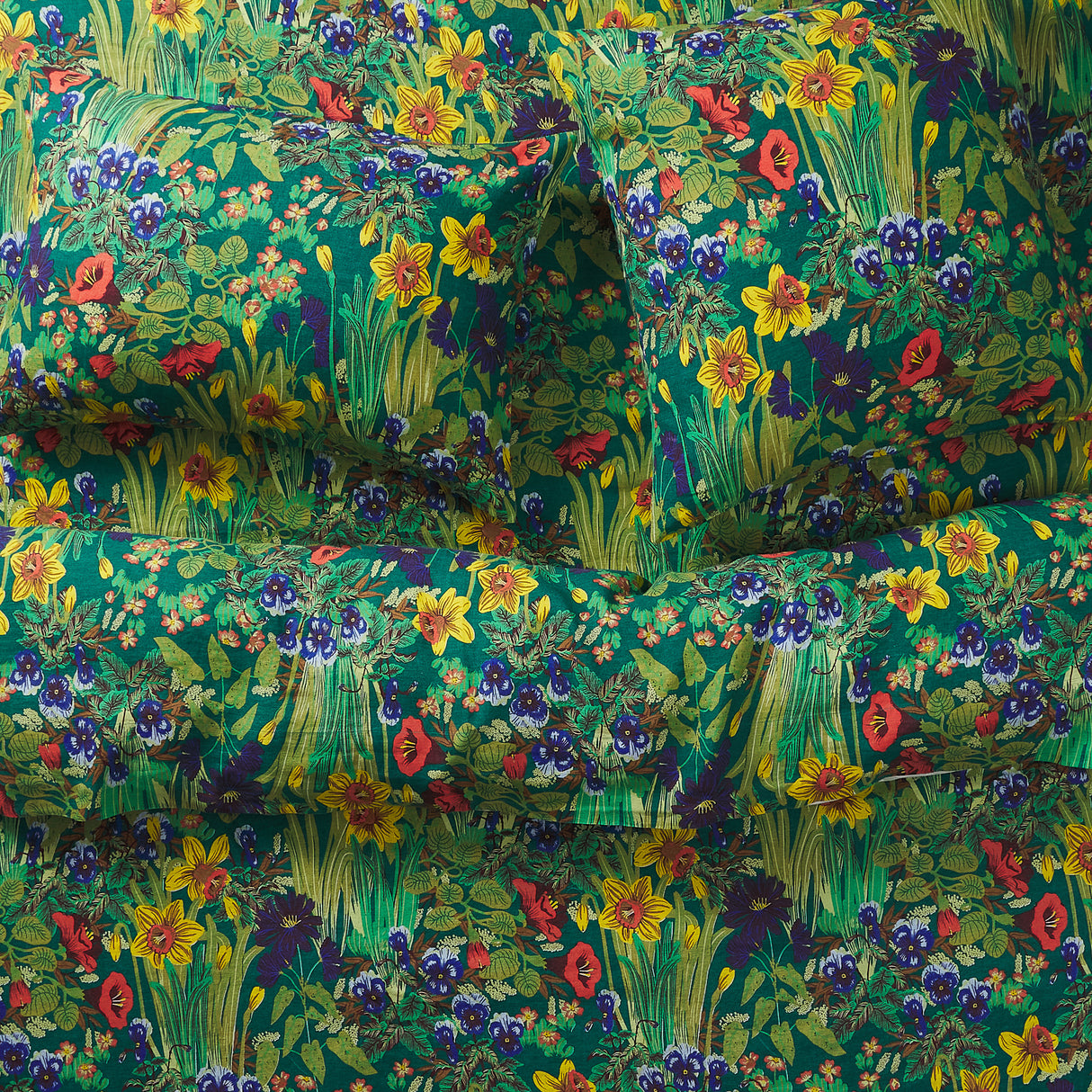 Babette Linen Quilt Cover - Verdant Queen