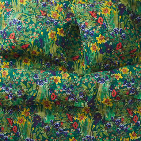 Babette Linen Quilt Cover - Verdant Queen