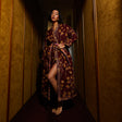 Aneta Quilted Robe - Rosewood Small