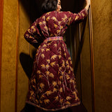 Aneta Quilted Robe - Rosewood Small