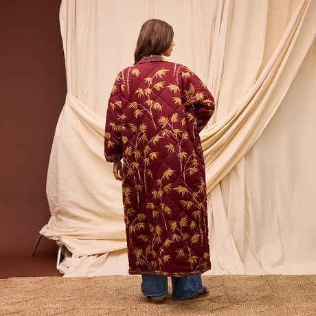 Aneta Quilted Robe - Rosewood Small