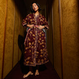 Aneta Quilted Robe - Rosewood Small