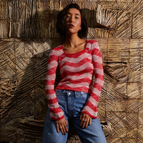 Ingrid Knit Top - Vermillion XS