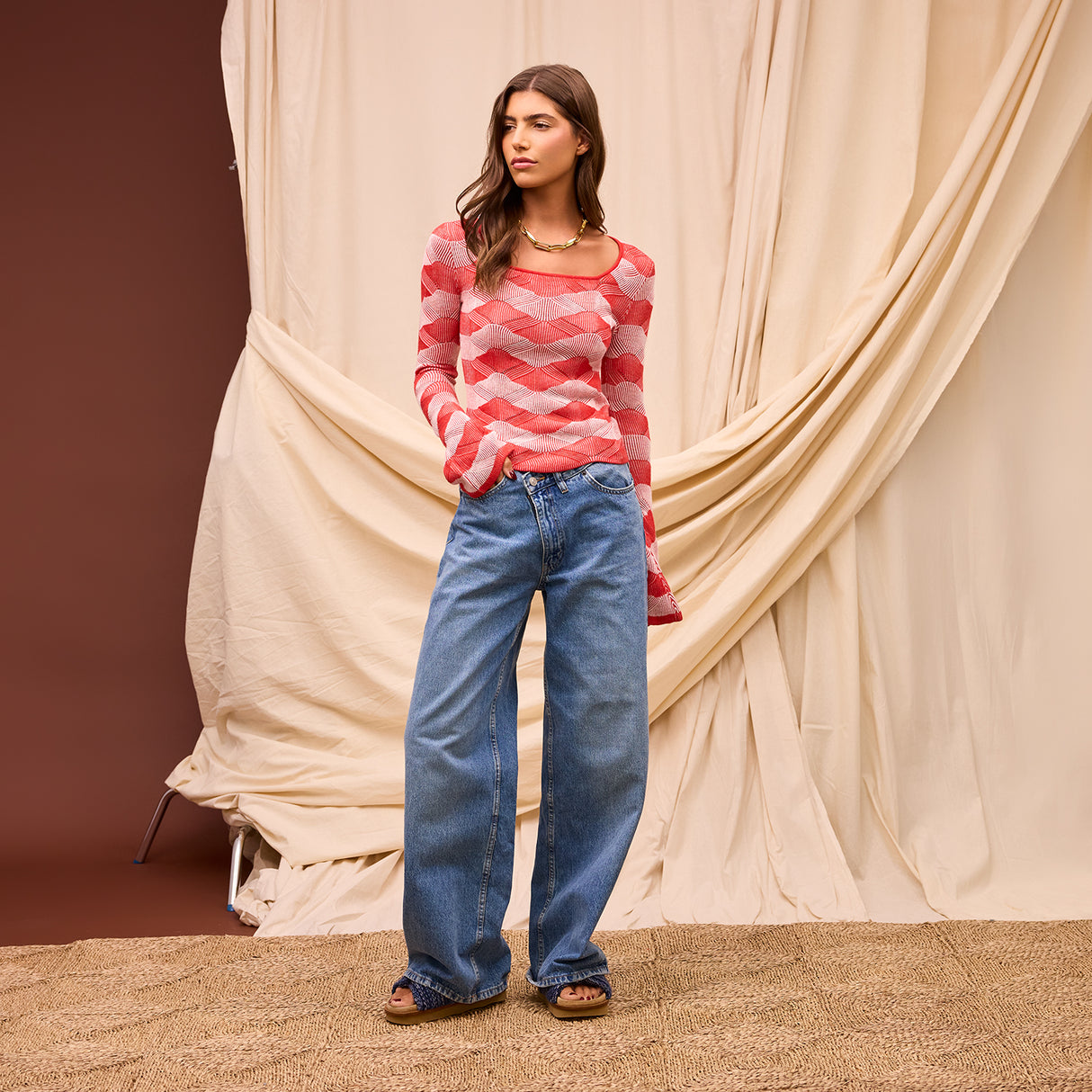 Ingrid Knit Top - Vermillion XS