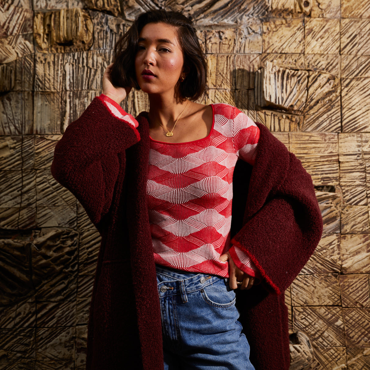Ingrid Knit Top - Vermillion XS