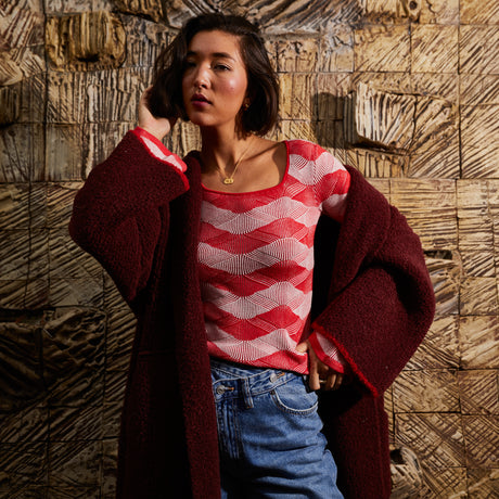 Ingrid Knit Top - Vermillion XS