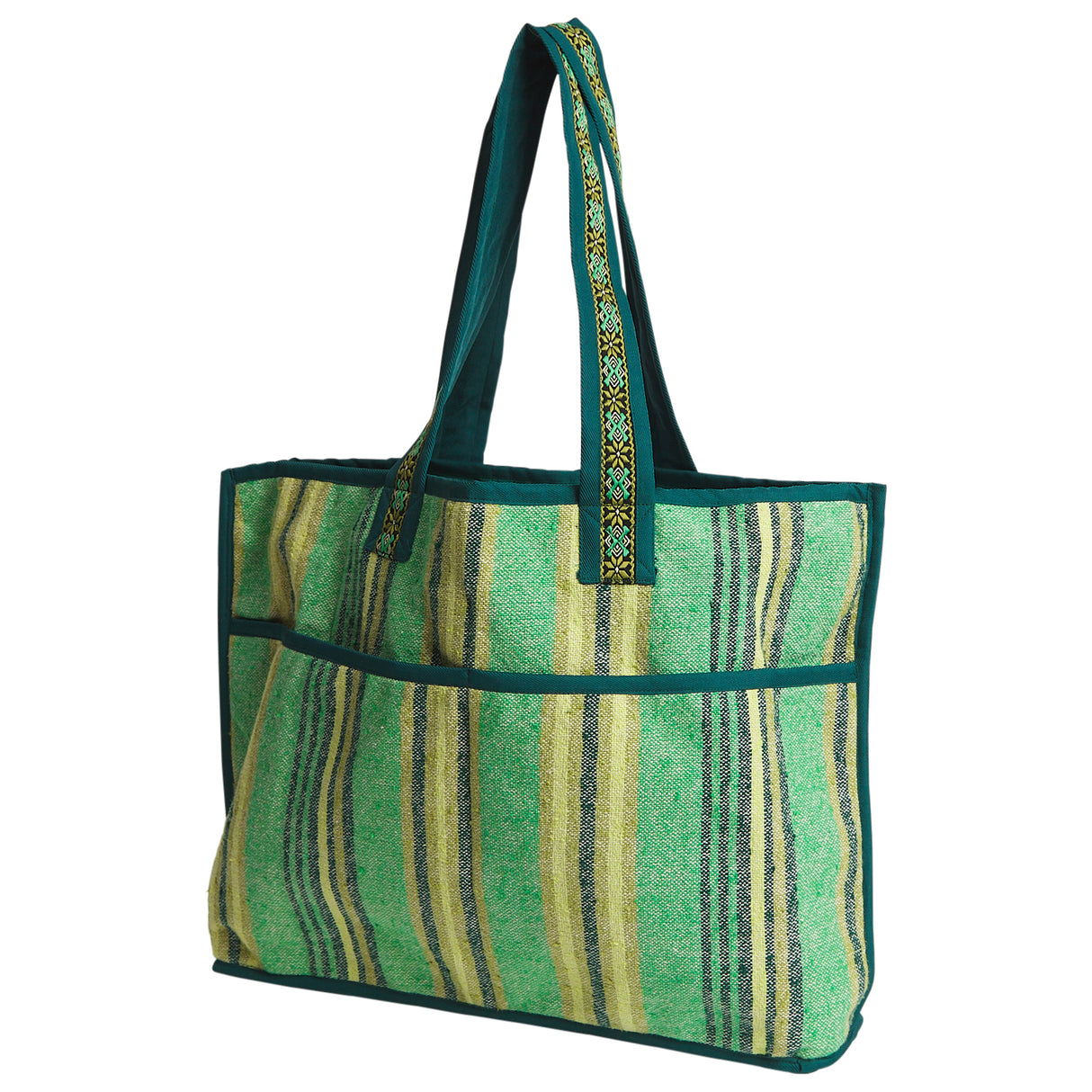 Nicolette Woven Tote Bag - Spring Green