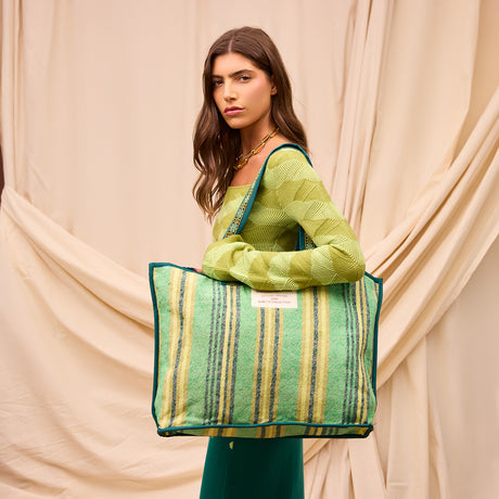 Nicolette Woven Tote Bag - Spring Green