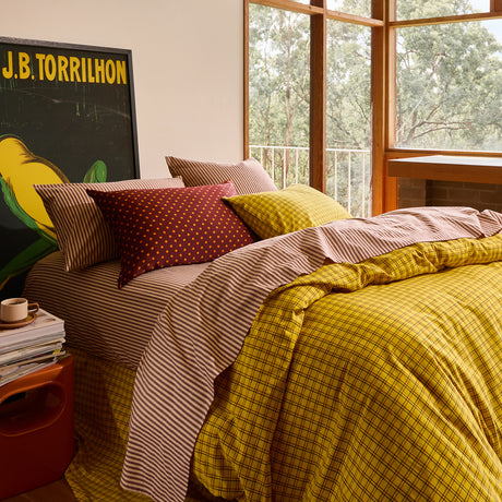 Cordell Cotton Sheets - Rosewood Flat Sheet / Single