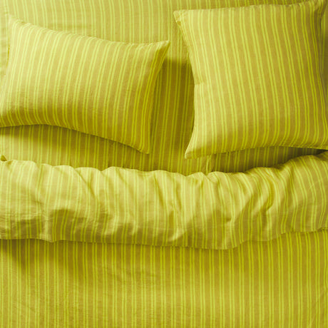 Nadine Linen Pillowcase Set - Olive Standard