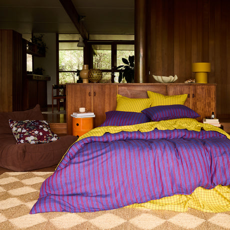 Nadine Linen Quilt Cover - Burnt Sienna Single