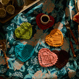 Millie Crochet Coaster - Turquoise