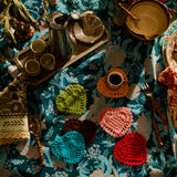 Millie Crochet Coaster - Turquoise