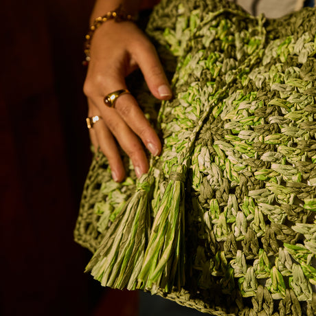 Solara Crochet Bag - Hunter Green