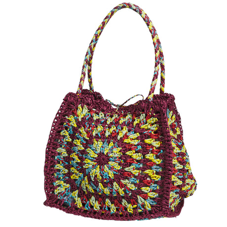 Solara Crochet Bag - Burnt Cherry