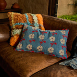 Anneliese Reversible Denim Cushion - Poppy Feather Insert