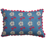 Anneliese Reversible Denim Cushion - Poppy Feather Insert