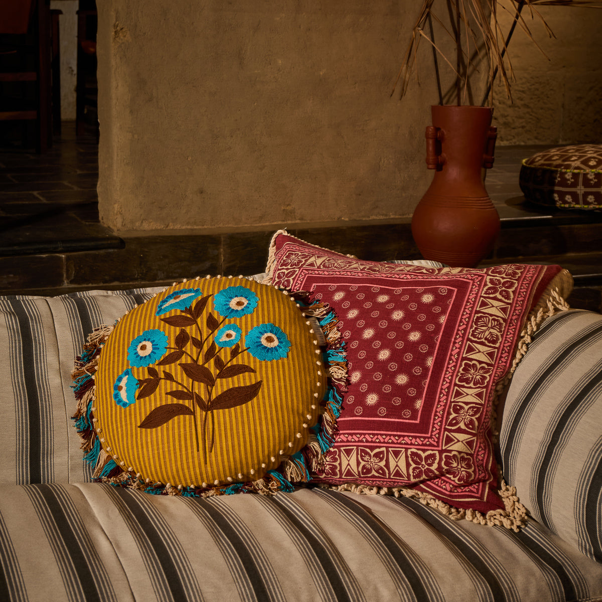 Layla Embroidered Cushion Feather Insert