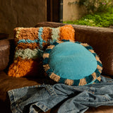 Reese Round Cushion - Turquoise Feather Insert