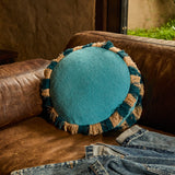Reese Round Cushion - Turquoise Feather Insert
