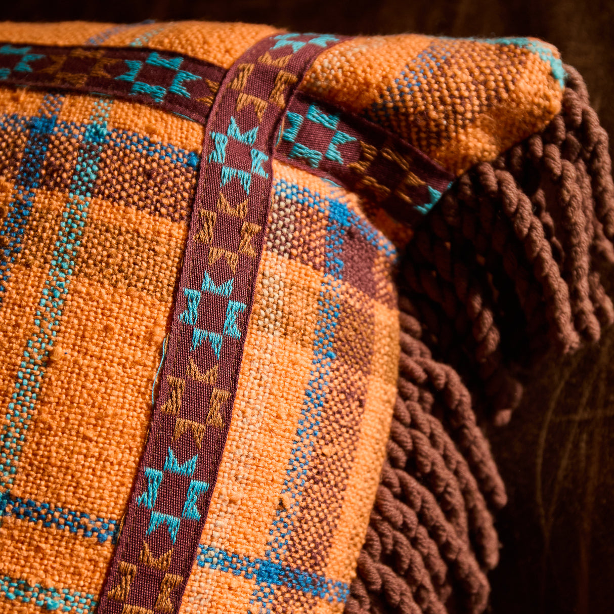 Frances Woven Cushion - Citrine Feather Insert