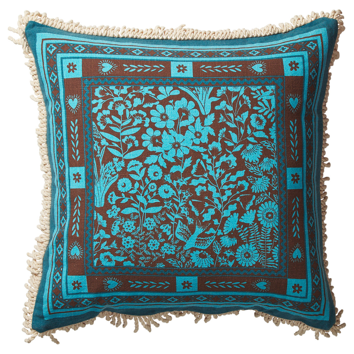Odessa Reversible Cushion - Turquoise Feather Insert