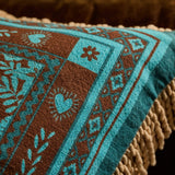 Odessa Reversible Cushion - Turquoise Feather Insert