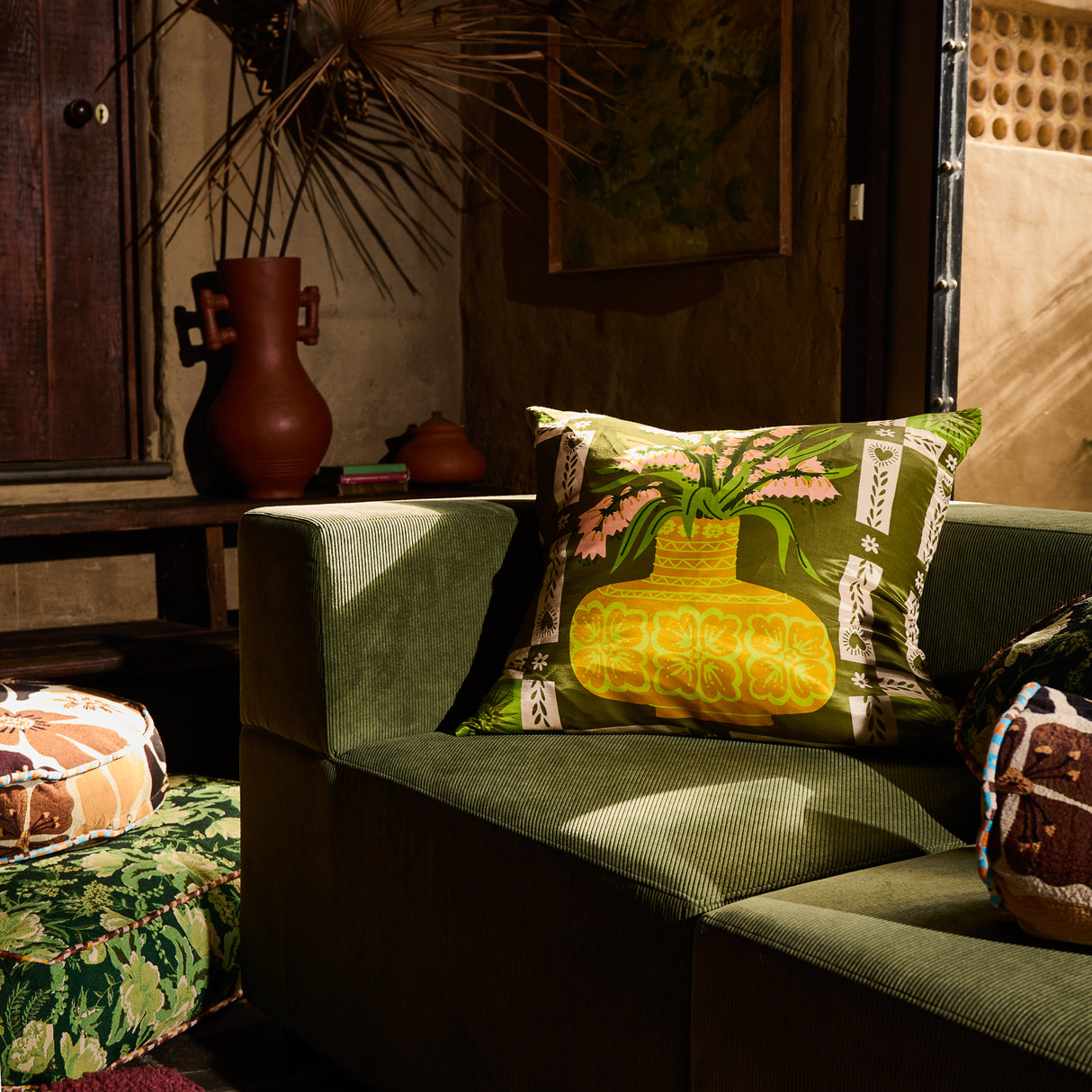 Cleo Cushion - Moss Feather Insert