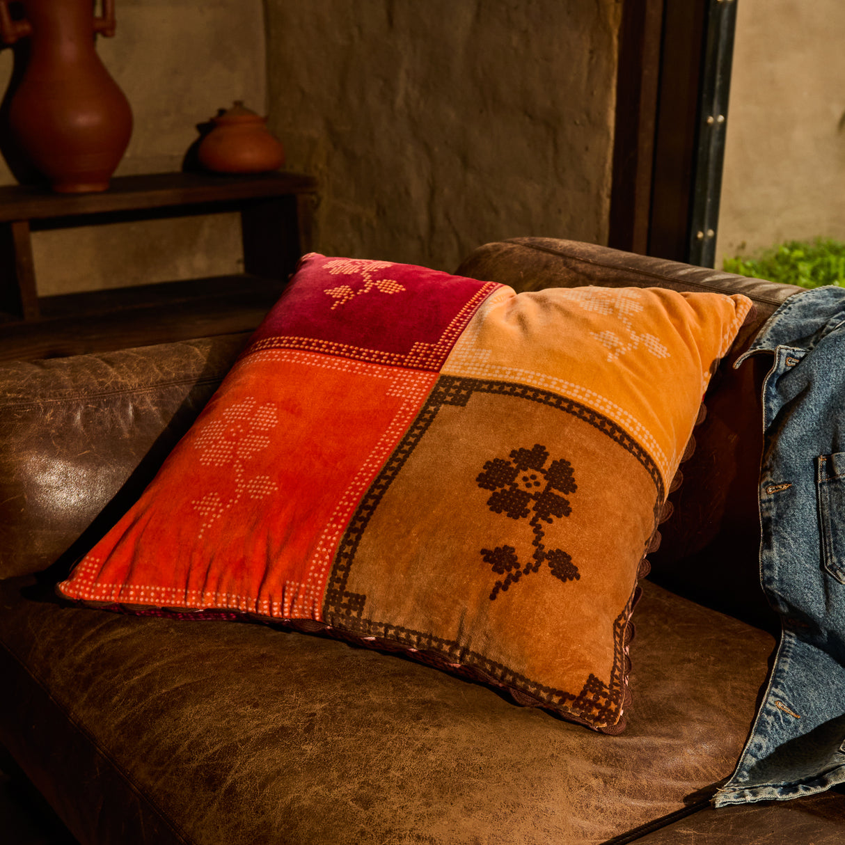 Bonny Reversible Velvet Cushion - Sienna Feather Insert
