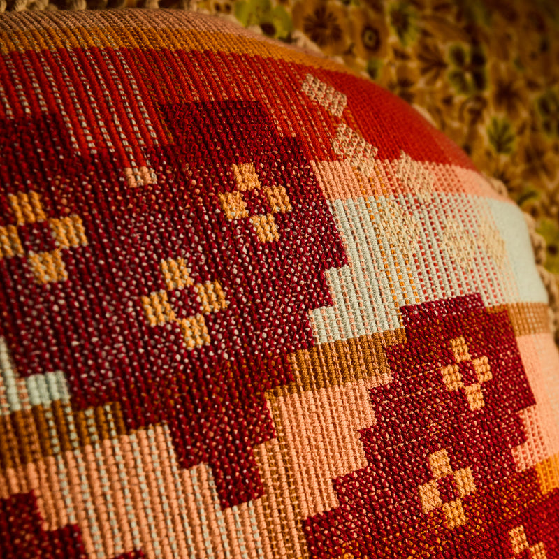 Shiloh Cross-Stitched Embroidered Cushion Feather Insert