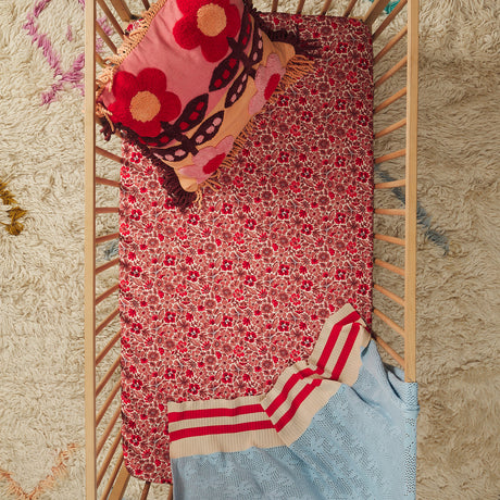 Magnolia Cotton Sheets - Poppy Fitted Sheet / Cot