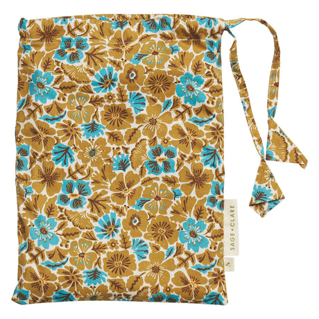Magnolia Cotton Sheets - Turquoise Fitted Sheet / Cot