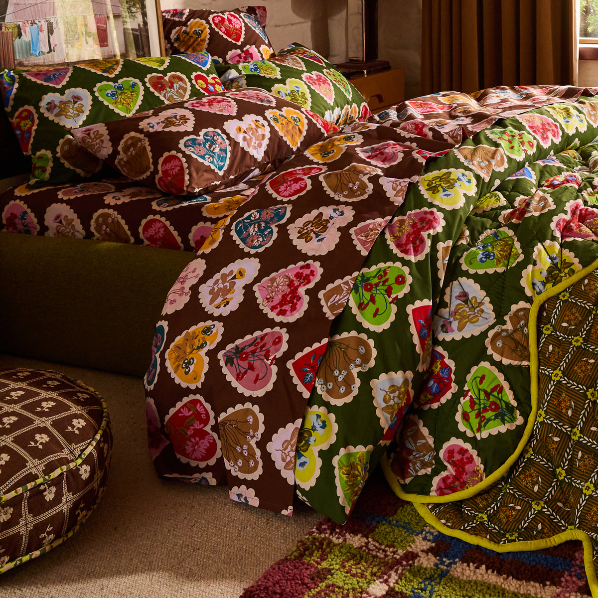 Loretta Cotton Sheets - Umber Fitted Sheet / Queen