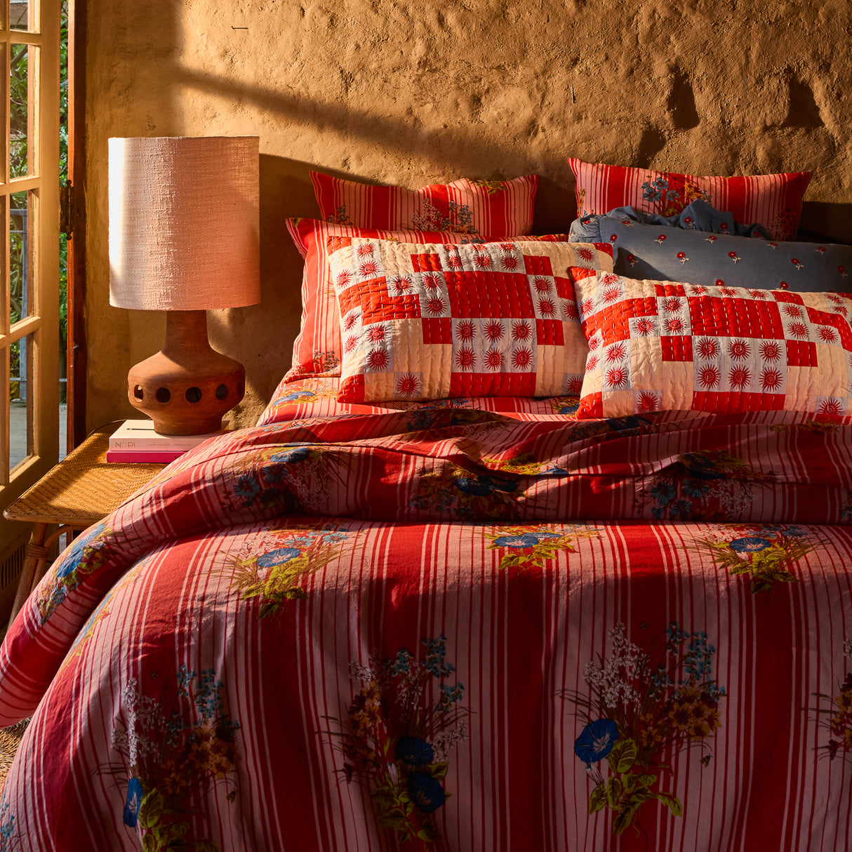 Dempsey Linen Sheets - Poppy Fitted Sheet / Queen
