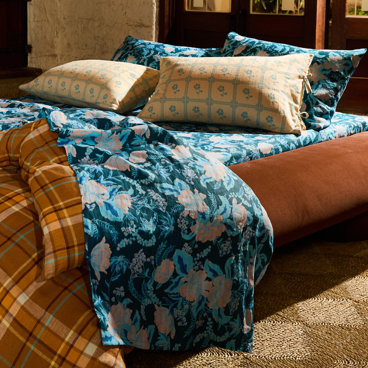 Sierra Linen Sheets - Sodalite Fitted Sheet / Queen