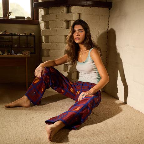 Florina Wide Leg Pant - Rosewood 6