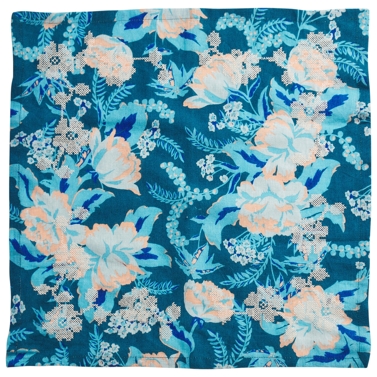Magnolia Linen Napkin Set - Turquoise