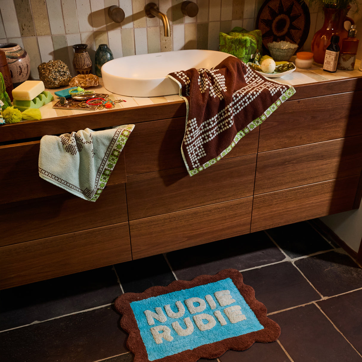 Romy Nudie Bath Mat Mini - Turquoise