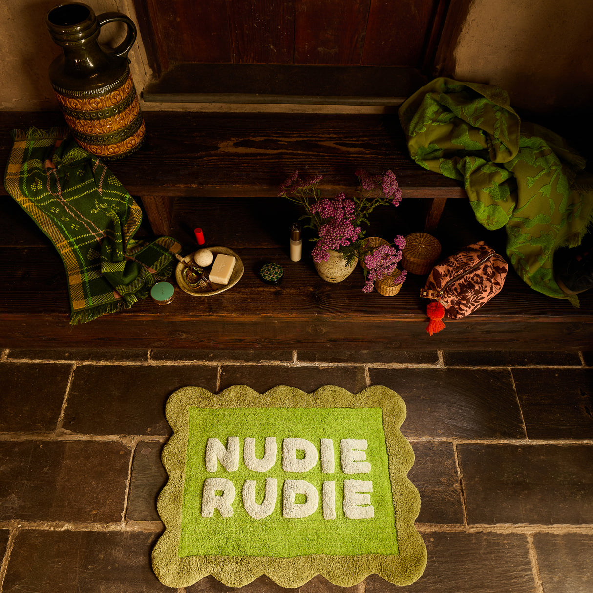 Romy Nudie Bath Mat - Cactus Green