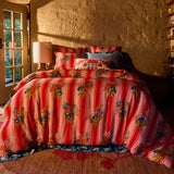Dempsey Linen Euro Pillowcase Set - Poppy
