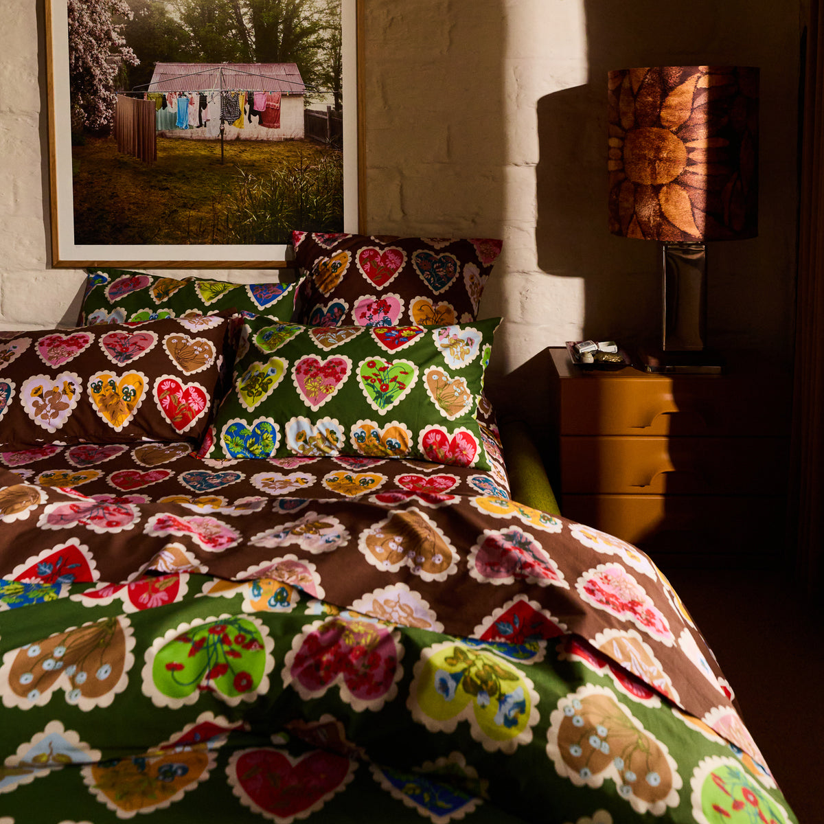 Loretta Cotton Pillowcase Set - Hunter Green Standard