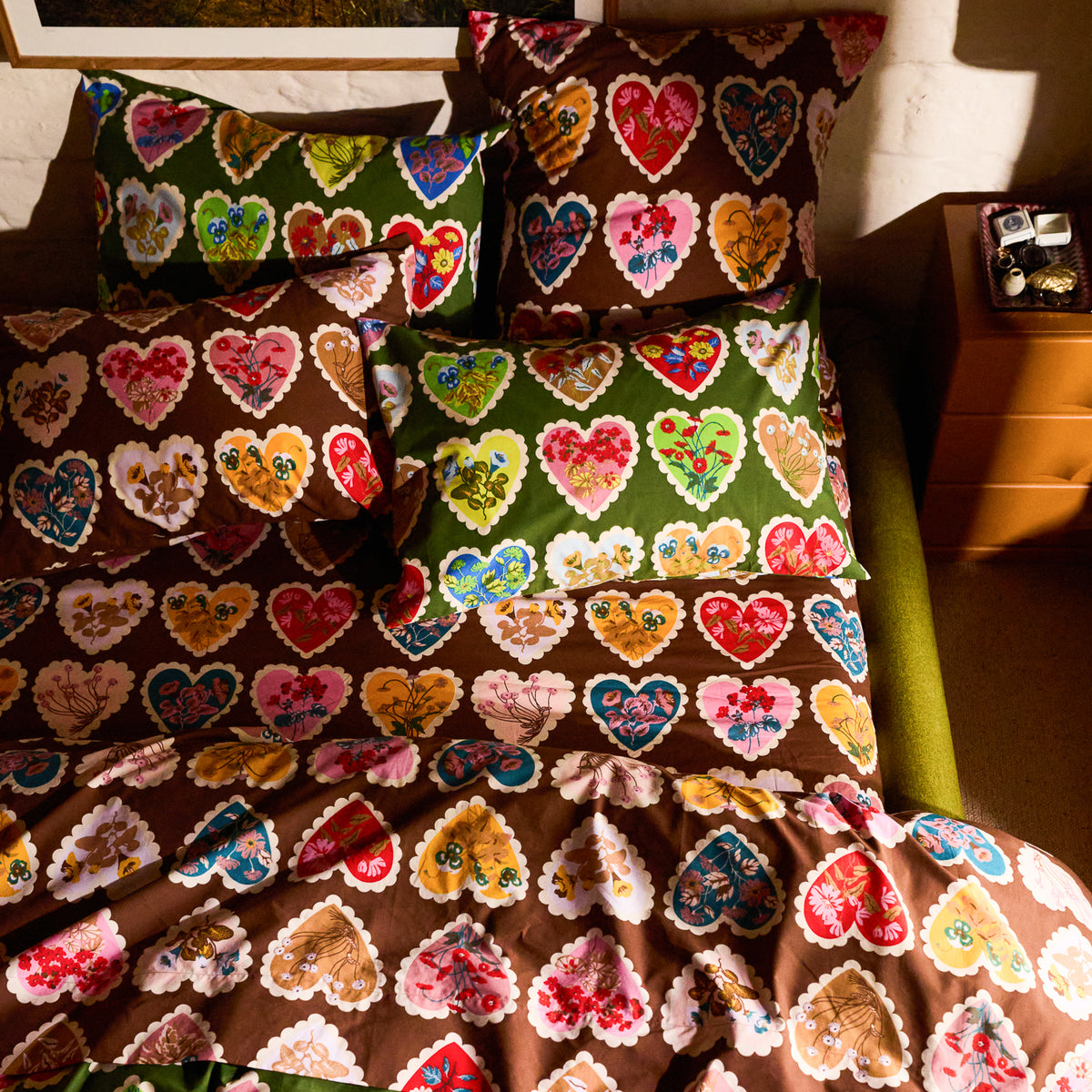 Loretta Cotton Pillowcase Set - Umber Standard